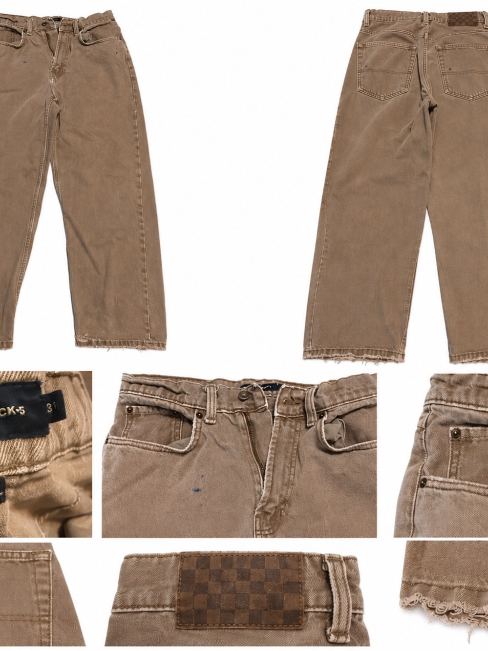 Vans Men's Tan Relaxed Jeans with Raw Hem
